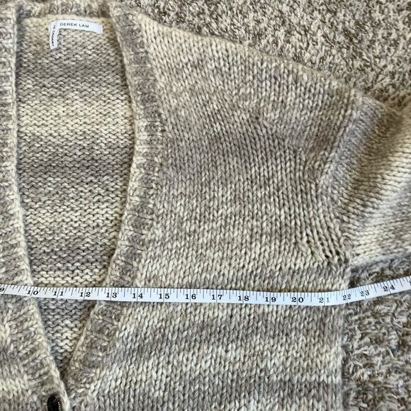 Derek Lam 10 Crosby Sz M Wool Alpaca Blend Chunky Knit Oversized Cardigan Cream - Picture 15 of 16